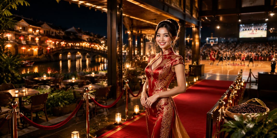 Người chơi dùng điện thoại đặt kèo bóng rổ tại quán cà phê Hội An